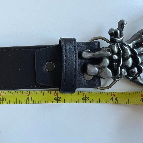 y2k 2000s vintage style skeleton grunge goth emo black belt - Picture 7 of 8